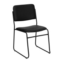 Flash Furniture XU-8700-BLK-B-VYL-30-GG HERCULES Series 1000 Lb. High Density Black Vinyl Stacking Chair with Sled Base