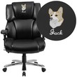 Flash Furniture GO-2149-LEA-GG HERCULES Series 24/7 Intensive Use, Big & Tall 400 Lb. Capacity Black Leather Executive Swivel Chair with Lumbar Support Knob