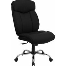 Flash Furniture GO-1235-BK-FAB-GG HERCULES Series 400 Lb. Capacity Big and Tall Black Fabric Office Chair with Extra Wide Seat