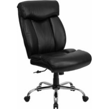 Flash Furniture GO-1235-BK-LEA-GG HERCULES Series 400 Lb. Capacity Big and Tall Black Leather Office Chair with Extra Wide Seat