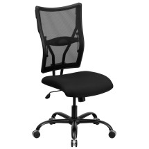 Flash Furniture WL-5029SYG-GG HERCULES Series Big &#38; Tall Black Mesh Office Chair, 400 Lb. Capacity