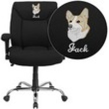 Flash Furniture GO-2073F-GG HERCULES Series 400 Lb. Capacity Big & Tall Fabric Task Chair with Height Adjustable Arms