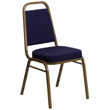 Flash Furniture FD-BHF-1-ALLGOLD-0849-NVY-GG HERCULES Series Navy Pattern Fabric Stacking Banquet Chair with Gold Frame