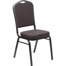 Flash Furniture FD-C01-SILVERVEIN-GY-GG HERCULES Series Crown Back Gray Fabric Stacking Banquet Chair with Silver Vein Frame