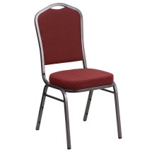 Flash Furniture NG-C01-HTS-2201-SV-GG Light Burgundy Patterned Fabric Banquet Chairs with Silver Vein Frame
