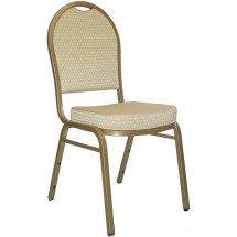 Flash Furniture FD-C03-ALLGOLD-H20124E-GG HERCULES Series Dome Back Beige Pattern Fabric Stacking Banquet Chair with Gold Frame