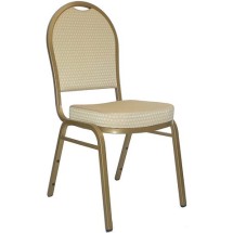 Flash Furniture FD-C03-ALLGOLD-H20124E-GG HERCULES Series Dome Back Beige Pattern Fabric Stacking Banquet Chair with Gold Frame