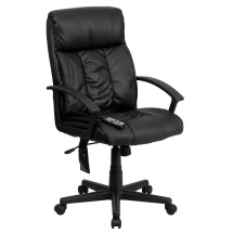 Flash Furniture BT-9578P-GG Black Leather Massaging Executive Office Chair