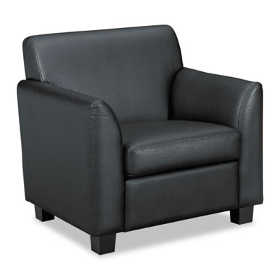 HON Circulate Reception Seating Black Leather Club Chair