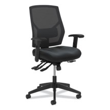 HON Crio Mesh High-Back Black Leather Task Chair with Asynchronous Control