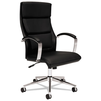 HON HVL105 Executive High-Back Black Leather Office Chair