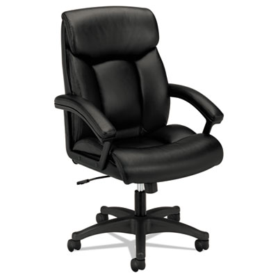 HON HVL151 Executive High-Back Lush Black Leather Chair