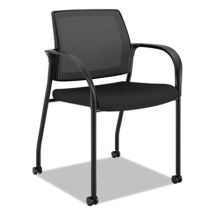 HON Ignition 2.0 4-Way Stretch Mesh Back Black Mobile Stacking Chair