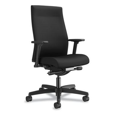 HON Ignition 2.0 Upholstered Mid-Back Adjustable Lumbar Black Task Chair