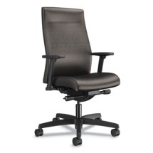 HON Ignition 2.0 Upholstered Mid-Back Adjustable Lumbar Black Vinyl Task Chair