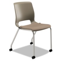HON Motivate Stacking Chair with Morel Fabric Seat, Platinum Base 2/Carton