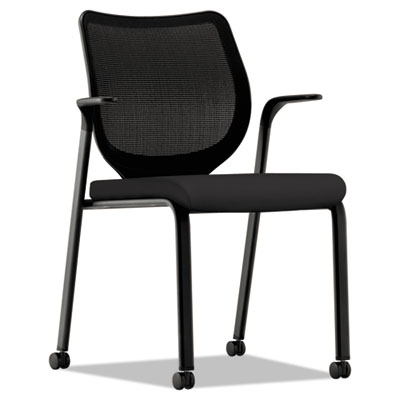 HON Nucleus Black Stacking Chair with ilira-Stretch M4 Back