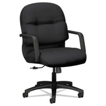HON Pillow-Soft 2090 Managerial Mid-Back Black Fabric Swivel/Tilt Chair