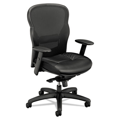 HON Wave High-Back Black Leather / Mesh Office Chair