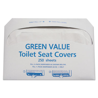 Half-Fold Toilet Seat Covers, White, 14 3/4 x 16 1/2, 5000/Carton