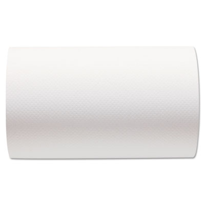 Hardwound Paper Towel Roll, Nonperforated, 9 x 400ft, White, 6 Rolls/Carton
