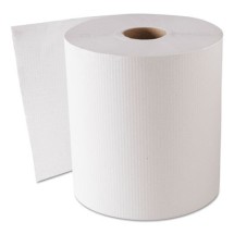 Hardwound Roll Towels, White, 8&quot; x 800 ft, 6 Rolls/Carton