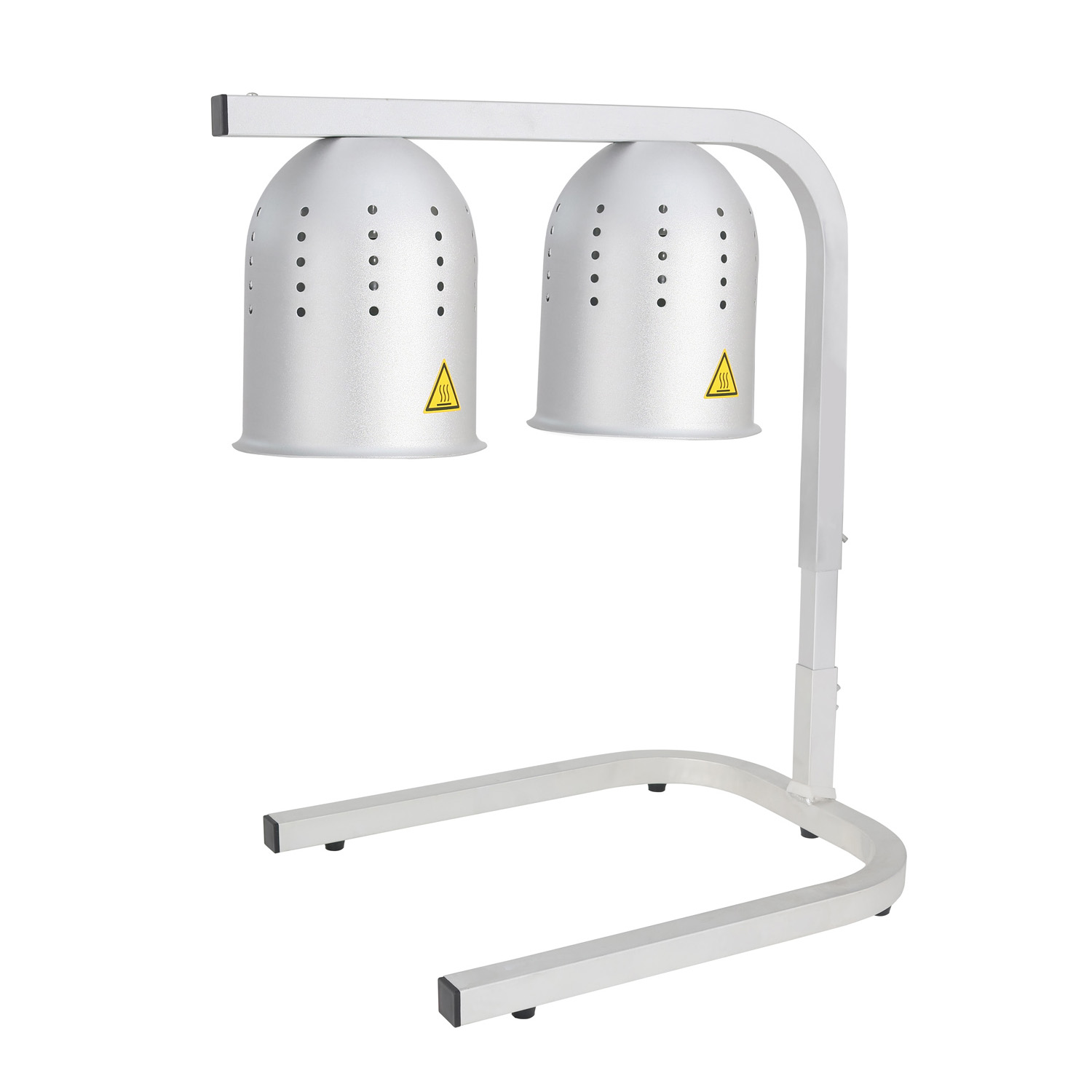 CAC China ELHL-1 Silver Adjustable Heat Lamp with 2 Bulbs
