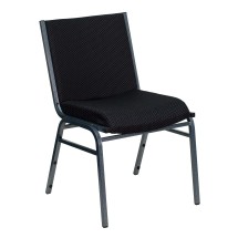 Flash Furniture XU-60153-BK-GG Heavy Duty, 3&quot; Thickly Padded, Black Patterned Upholstered Stack Chair