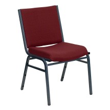 Flash Furniture XU-60153-BY-GG Heavy Duty, 3&quot; Thickly Padded, Burgundy Patterned Upholstered Stack Chair