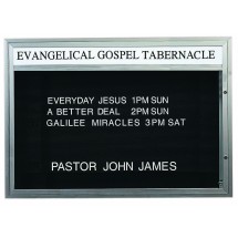 Aarco Products DBM4260 Double Sided Outdoor Community Board, Illuminated with Header, Satin Anodized 60&quot;W x 42&quot;H 