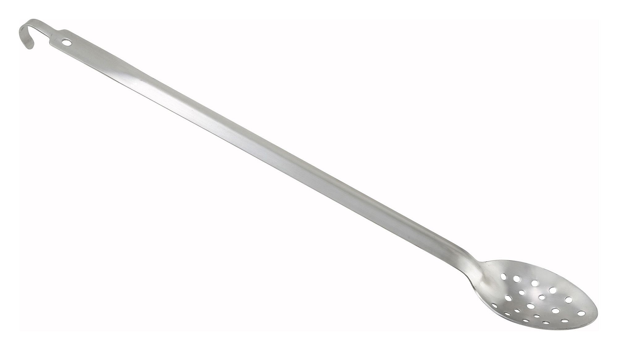 Winco BHKP-21 Heavy Duty Perforated Stainless Basting Spoon with Hook 21"