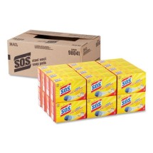 S.O.S. Steel Wool Soap Pads, 4/Carton, 24/Carton