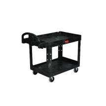 Heavy-Duty 2 Shelf Utility Cart,  750 Lb. Capacity, Black