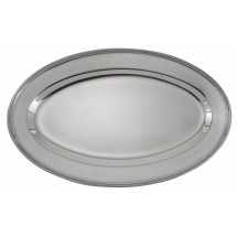 Winco OPL-12 Stainless Steel Oval Platter - 12&quot; x 8-5/8&quot;