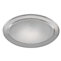 WInco OPL-18 Stainless Steel Oval Platter - 18&quot; x 11-1/2&quot;