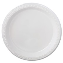 Heavyweight Plastic Plates, 9" Diameter, White, 125/Pack, 4 Packs/CT