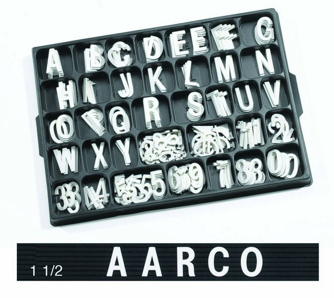 Aarco Products HF1.5 Helvetica Typeface 1 1/2" Plastic Letters