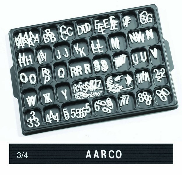 Aarco Products HF.75 Helvetica Typeface 3/4" Plastic Letters