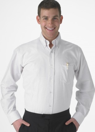 Henry Segal 1401 White Long Sleeve Oxford Shirt for Men