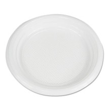 Hi-Impact Plastic Dinnerware, Plate, 6" Diameter, White, 1000/Carton