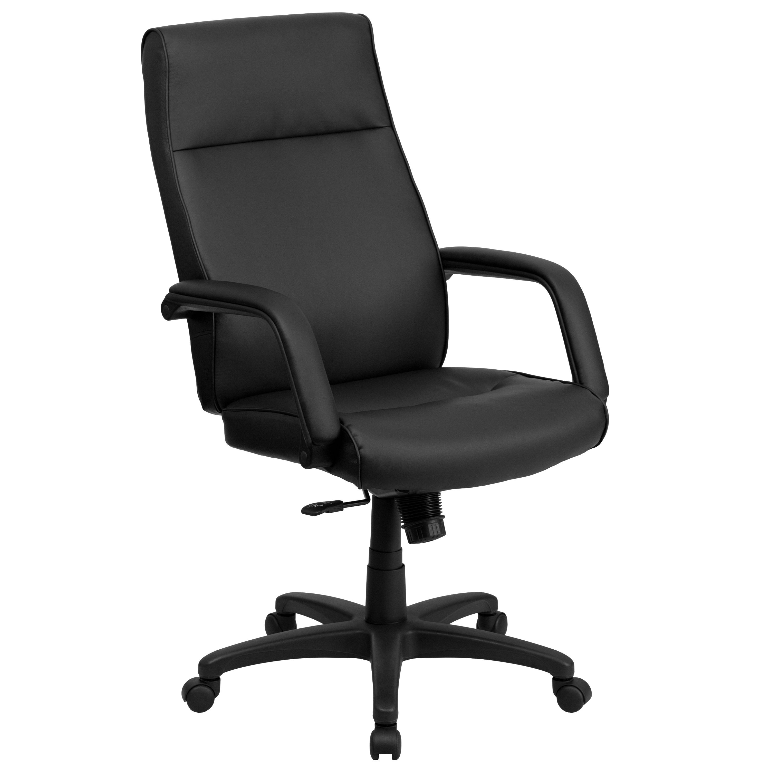 Flash Furniture BT-9088-BK-GG High Back Black Leather Executive Office Chair
