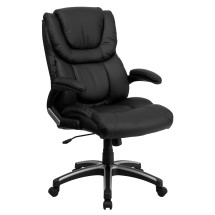 Flash Furniture BT-9896H-GG High Back Black Leather Executive Office Chair