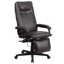 Flash Furniture BT-70172-BN-GG High Back Brown Leather Executive Reclining Office Chair