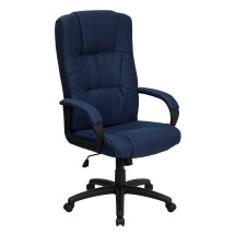 Flash Furniture BT-9022-BL-GG High Back Executive Fabric Office Chair, Navy