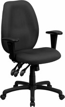 Flash Furniture BT-6191H-GY-GG High Back Gray Fabric Multi-Functional Ergonomic Task Chair with Arms