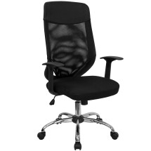 Flash Furniture LF-W952-GG High Back Mesh Office Chair with Mesh Back and Mesh Fabric Seat