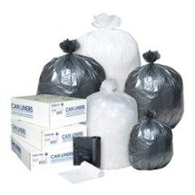 High-Density Can Liner, 40 x 48, 45-Gallon, 22 Micron, Clear, 25/Roll