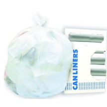 High-Density Can Liners, 40 x 46, 45-Gal, 22 Micron Equivalent, Clear, 25/Roll
