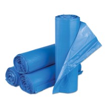 High-Density Commercial Can Liners, 33 gal, 14 microns, 30" x 43", Blue, 250/Carton