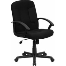 Flash Furniture GO-ST-6-BK-GG Mid-Back Black Fabric Executive Office Chair